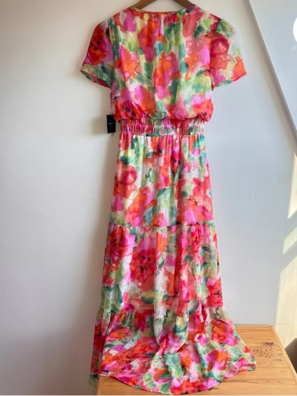 Cynthia Rowley Floral Maxi Dress in Pink, Green, Orange - Picture 2 of 9